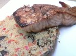 Salmón Teriyaki, couscous de almendras y&nbsp;shiitake